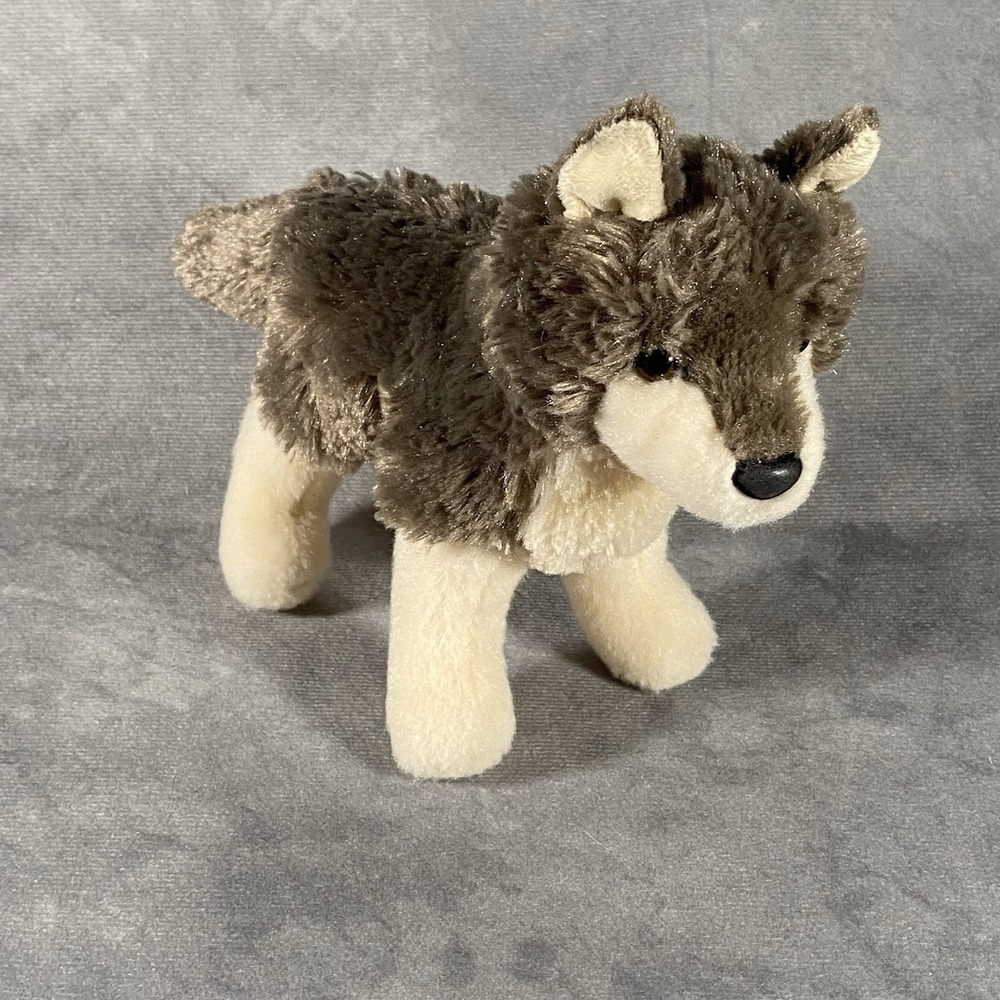 Douglas Cuddle Toy Ashes 8" Wolf Pup Plush Stuffed Animal Gray Timber husky